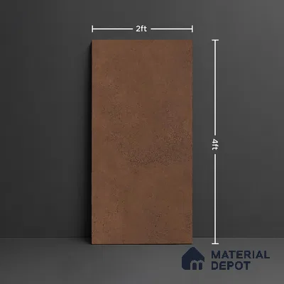 Brown Stone Floor & Wall Tile TL 06738 M Gravier Emberstone Concrete 4 ft x 2 ft Vitrified Carving Matte Finish - 9 mm | 8 Random Design | Suitable for Living Room, Bedroom, Bathroom