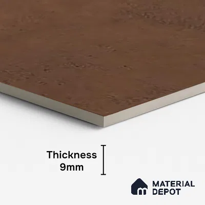 Brown Stone Floor & Wall Tile TL 06738 M Gravier Emberstone Concrete 4 ft x 2 ft Vitrified Carving Matte Finish - 9 mm | 8 Random Design | Suitable for Living Room, Bedroom, Bathroom