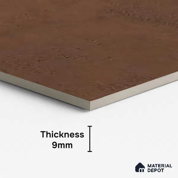 Brown Stone Floor & Wall Tile TL 06738 M Gravier Emberstone Concrete 4 ft x 2 ft Vitrified Carving Matte Finish - 9 mm | 8 Random Design | Suitable for Living Room, Bedroom, Bathroom