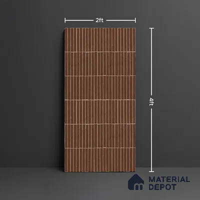 Brown Highlighter Wall Tile TL 06738 N Gravier Emberstone Concrete Etch 4 ft x 2 ft Vitrified Carving Matte Finish - 9 mm | Suitable For Bathroom, Accent/Feature Wall, Balcony