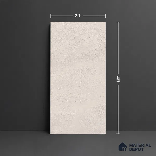 Grey Stone Floor & Wall Tile TL 06738 O Gravier Riverstone Concrete 4 ft x 2 ft Vitrified Carving Matte Finish - 9 mm | 8 Random Design | Suitable for Living Room, Bedroom, Bathroom