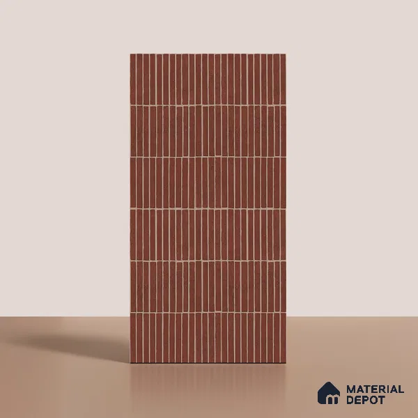 Brown Highlighter Wall Tile TL 06738 R Gravier Terra Brickstone Etch 4 ft x 2 ft Vitrified Carving Matte Finish - 9 mm | Suitable For Bathroom, Accent/Feature Wall, Balcony