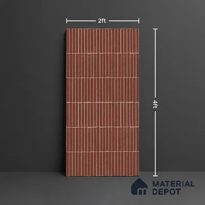 Brown Highlighter Wall Tile TL 06738 R Gravier Terra Brickstone Etch 4 ft x 2 ft Vitrified Carving Matte Finish - 9 mm | Suitable For Bathroom, Accent/Feature Wall, Balcony