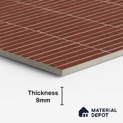 Brown Highlighter Wall Tile TL 06738 R Gravier Terra Brickstone Etch 4 ft x 2 ft Vitrified Carving Matte Finish - 9 mm | Suitable For Bathroom, Accent/Feature Wall, Balcony