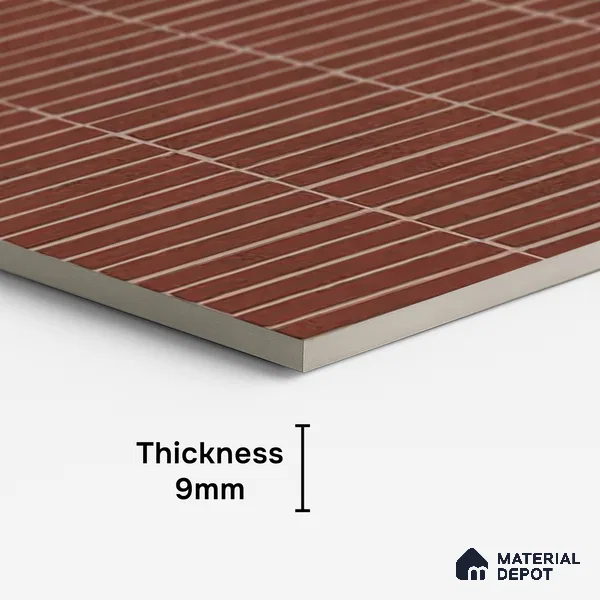 Brown Highlighter Wall Tile TL 06738 R Gravier Terra Brickstone Etch 4 ft x 2 ft Vitrified Carving Matte Finish - 9 mm | Suitable For Bathroom, Accent/Feature Wall, Balcony