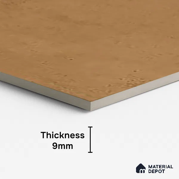 Brown Stone Floor & Wall Tile TL 06738 S Gravier Desertstone Concrete 4 ft x 2 ft Vitrified Carving Matte Finish - 9 mm | 8 Random Design | Suitable for Living Room, Bedroom, Bathroom