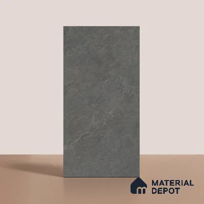 Grey Stone Floor & Wall Tile TL 06739 E Gravier Cosmic Obsidian 4 ft x 2 ft Vitrified Carving Matte Finish - 9 mm | 8 Random Design | Suitable for Living Room, Bedroom, Bathroom