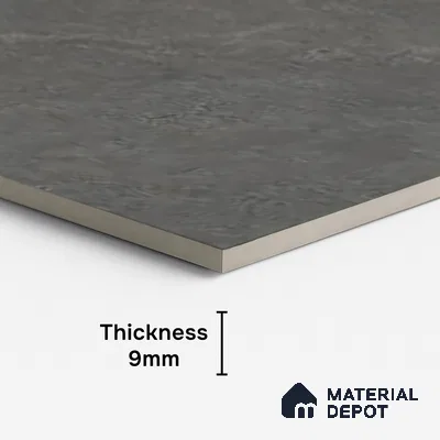 Grey Stone Floor & Wall Tile TL 06739 E Gravier Cosmic Obsidian 4 ft x 2 ft Vitrified Carving Matte Finish - 9 mm | 8 Random Design | Suitable for Living Room, Bedroom, Bathroom