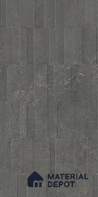 Grey Highlighter Wall Tile TL 06739 F Gravier Cosmic Obsidian Etch 4 ft x 2 ft Vitrified Carving Matte Finish - 9 mm | 8 Random Design | Suitable For Bathroom, Accent/Feature Wall, Balcony