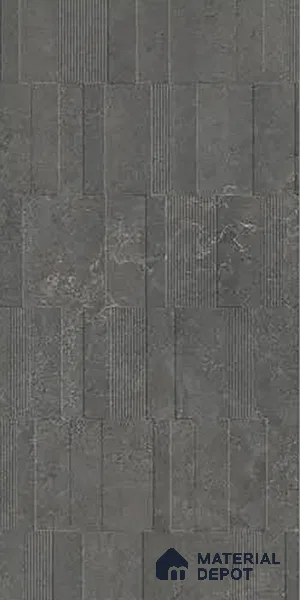 Grey Highlighter Wall Tile TL 06739 F Gravier Cosmic Obsidian Etch 4 ft x 2 ft Vitrified Carving Matte Finish - 9 mm | 8 Random Design | Suitable For Bathroom, Accent/Feature Wall, Balcony
