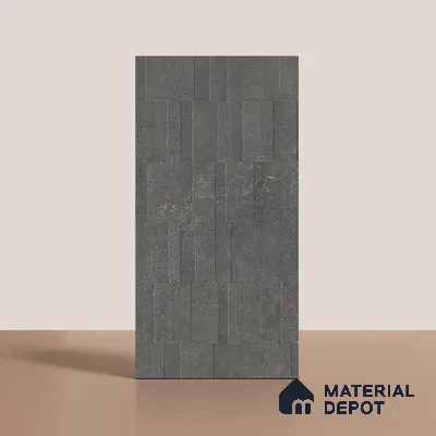 Grey Highlighter Wall Tile TL 06739 F Gravier Cosmic Obsidian Etch 4 ft x 2 ft Vitrified Carving Matte Finish - 9 mm | 8 Random Design | Suitable For Bathroom, Accent/Feature Wall, Balcony