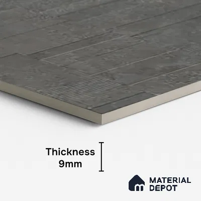 Grey Highlighter Wall Tile TL 06739 F Gravier Cosmic Obsidian Etch 4 ft x 2 ft Vitrified Carving Matte Finish - 9 mm | 8 Random Design | Suitable For Bathroom, Accent/Feature Wall, Balcony