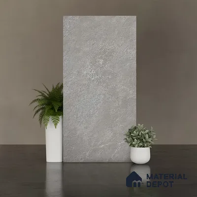 Grey Stone Floor & Wall Tile TL 06739 G Gravier Astral Grey 4 ft x 2 ft Vitrified Carving Matte Finish - 9 mm | 8 Random Design | Suitable for Living Room, Bedroom, Bathroom