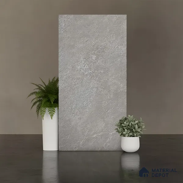 Grey Stone Floor & Wall Tile TL 06739 G Gravier Astral Grey 4 ft x 2 ft Vitrified Carving Matte Finish - 9 mm | 8 Random Design | Suitable for Living Room, Bedroom, Bathroom