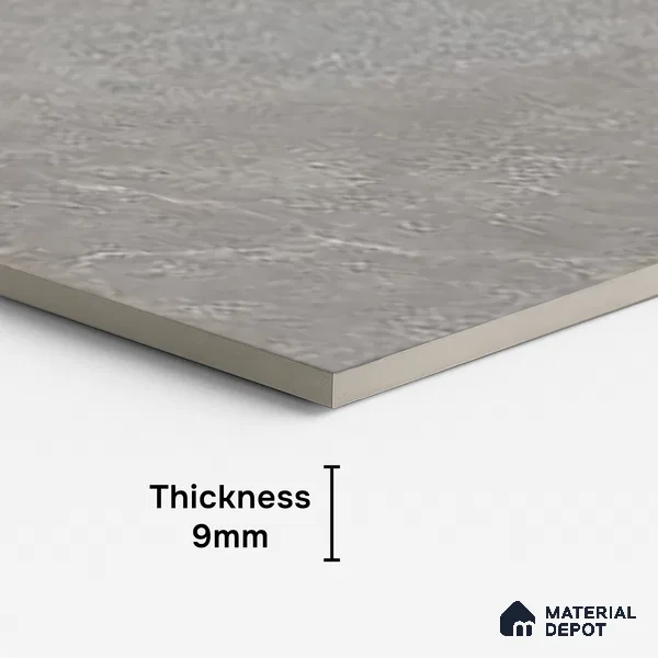 Grey Stone Floor & Wall Tile TL 06739 G Gravier Astral Grey 4 ft x 2 ft Vitrified Carving Matte Finish - 9 mm | 8 Random Design | Suitable for Living Room, Bedroom, Bathroom
