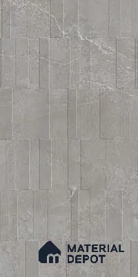 Grey Highlighter Wall Tile TL 06739 H Gravier Astral Grey Etch 4 ft x 2 ft Vitrified Carving Matte Finish - 9 mm | 8 Random Design | Suitable For Bathroom, Accent/Feature Wall, Balcony