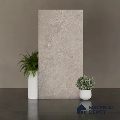Grey Stone Floor & Wall Tile TL 06739 Gravier Celestial Ember 4 ft x 2 ft Vitrified Carving Matte Finish - 9 mm | 8 Random Design | Suitable for Living Room, Bedroom, Bathroom
