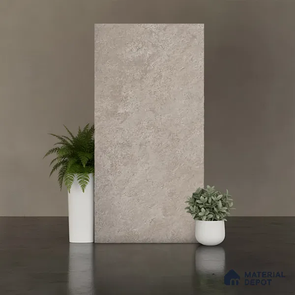 Grey Stone Floor & Wall Tile TL 06739 Gravier Celestial Ember 4 ft x 2 ft Vitrified Carving Matte Finish - 9 mm | 8 Random Design | Suitable for Living Room, Bedroom, Bathroom