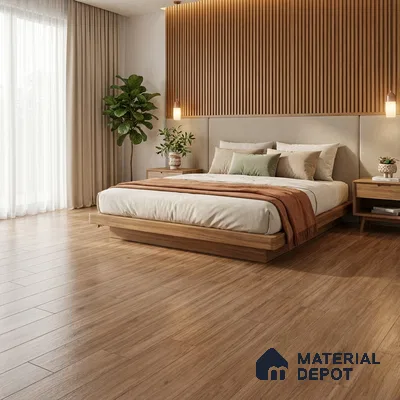 Brown Wood Floor Tile TL 06740 B Gravier Alpine Earth 1200x195 mm Vitrified Carving Matte Finish - 9 mm | 6 Random Design | Suitable for Living Room, Bedroom, Bathroom | 2-3 mm Spacer is Mandatory (Sample)