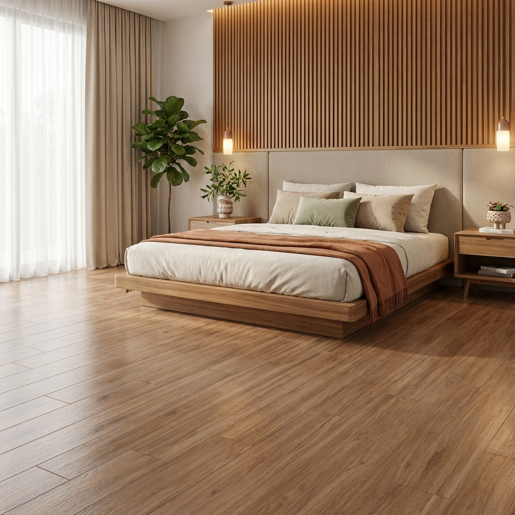 Brown Wood Floor Tile TL 06740 B Gravier Alpine Earth 1200x195 mm Vitrified Carving Matte Finish - 9 mm | 6 Random Design | Suitable for Living Room, Bedroom, Bathroom | 2-3 mm Spacer is Mandatory