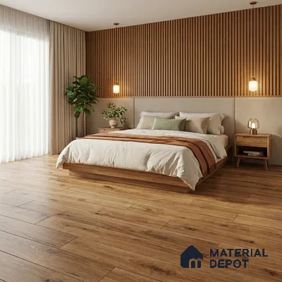Brown Wood Floor Tile TL 06742 Gravier Antique Dune 1200x195 mm Vitrified Carving Matte Finish - 9 mm | 6 Random Design | Suitable for Living Room, Bedroom, Bathroom | 2-3 mm Spacer is Mandatory (Sample)