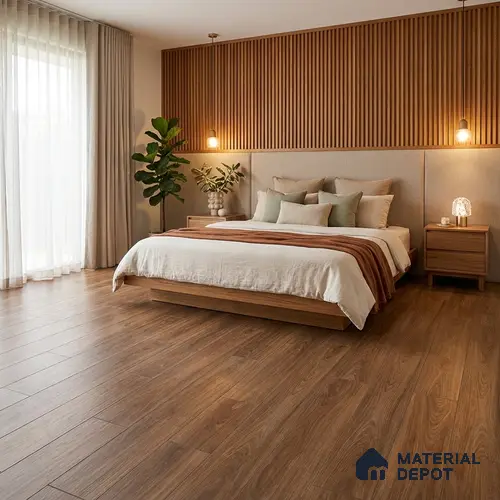 Brown Wood Floor Tile TL 06743 C Gravier Earthen Serenade 1200x195 mm Vitrified Carving Matte Finish - 9 mm | 9 Random Design | Suitable for Living Room, Bedroom, Bathroom | 2-3 mm Spacer is Mandatory