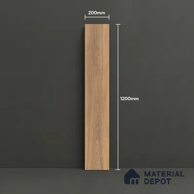 Brown Wood Floor Tile TL 06743 Gravier Serenade Sand 1200x195 mm Vitrified Carving Matte Finish - 9 mm | 9 Random Design | Suitable for Living Room, Bedroom, Bathroom | 2-3 mm Spacer is Mandatory
