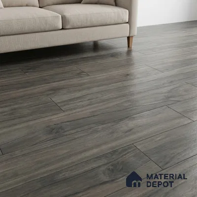 Grey Wood Floor Tile TL 06744 B Gravier Heritage Verde 1200x195 mm Vitrified Carving Matte Finish - 9 mm | 12 Random Design | Suitable for Living Room, Bedroom, Bathroom | 2-3 mm Spacer is Mandatory (Sample)