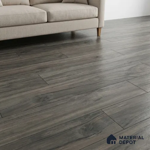 Grey Wood Floor Tile TL 06744 B Gravier Heritage Verde 1200x195 mm Vitrified Carving Matte Finish - 9 mm | 12 Random Design | Suitable for Living Room, Bedroom, Bathroom | 2-3 mm Spacer is Mandatory
