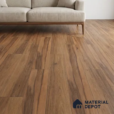 Brown Wood Floor Tile TL 06744 Gravier Heritage Sandstone 1200x195 mm Vitrified Carving Matte Finish - 9 mm | 12 Random Design | Suitable for Living Room, Bedroom, Bathroom | 2-3 mm Spacer is Mandatory
