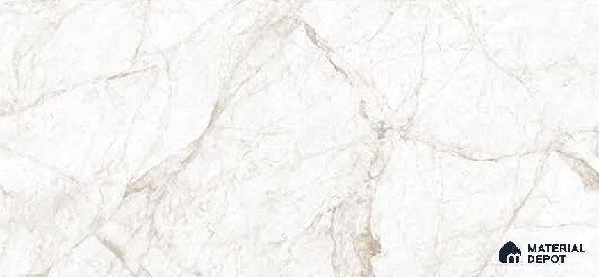White Marble Floor & Wall Tile TL 06747 Gravier Crowned Bronze 5.2 ft x 2.6 ft Vitrified Carving Satin Finish - 9 mm |  | Suitable for Living Room, Bedroom, Bathroom