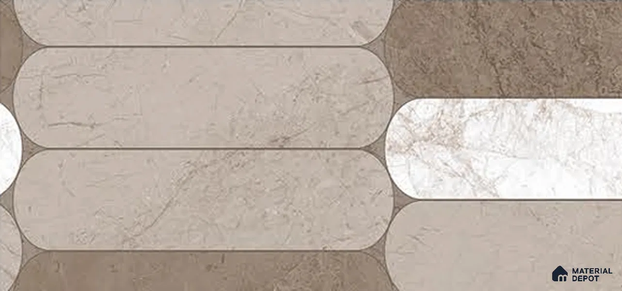 Grey Highlighter Wall Tile TL 06748 B Gravier Hearthstone Mocha Etch 5.2 ft x 2.6 ft Vitrified Carving Matte Finish - 9 mm | | Suitable for Living Room, Bedroom, Bathroom