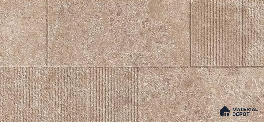 Brown Highlighter Wall Tile TL 06753 B Gravier Summit Glow Etch 800x1600 mm Vitrified Carving Matte Finish - 9 mm | 4 Random Design | Suitable for Living Room, Bedroom, Bathroom