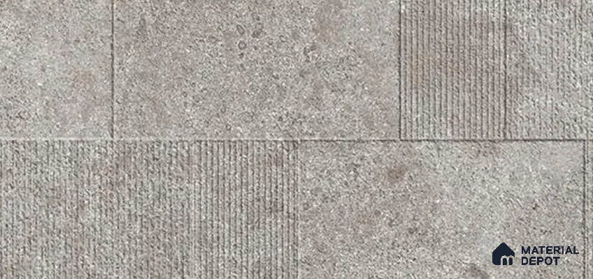 Grey Highlighter Wall Tile TL 06753 J Gravier Summit Smoke Etch 5.2 ft x 2.6 ft Vitrified Carving Matte Finish - 9 mm | 4 Random Design | Suitable for Living Room, Bedroom, Bathroom
