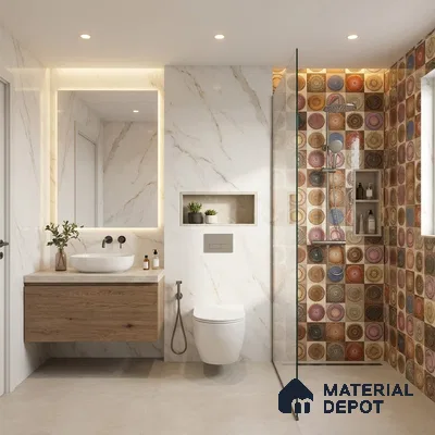Highlighter Wall Tile TL 06755 B Lustra Oxidized Horizon 2 ft x 1 ft Ceramic Glossy Finish - 9 mm | Suitable for Kitchen, Bathroom & Balcony Walls (Sample)