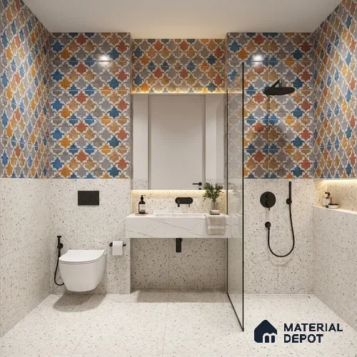 Grey Highlighter Wall Tile TL 06758 C Lustra Urban Stone Accent 2 ft x 1 ft Ceramic Glossy Finish - 9 mm | Suitable For Kitchen, Bathroom & Accent/Feature Wall