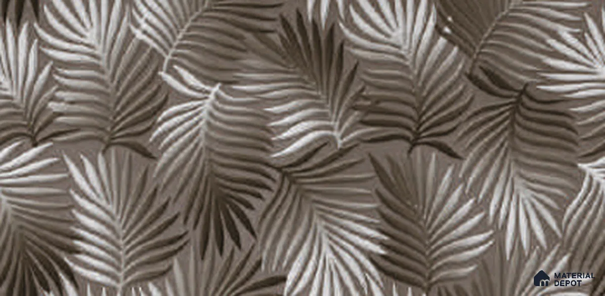 Brown Highlighter Wall Tile TL 06760 C Lustra Verdant Radiance 2 ft x 1 ft Ceramic Carving Glossy Finish - 9 mm | Suitable For Kitchen, Bathroom & Accent/Feature Wall