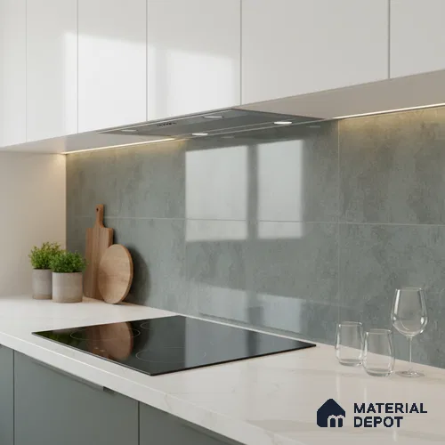 Grey Cement Wall Tile TL 06761 B Lustra Alpine Moss 2 ft x 1 ft Ceramic Glossy Finish - 9 mm |  | Suitable for Living Room, Bedroom, Bathroom