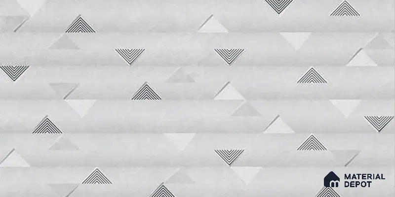 Grey Highlighter Wall Tile TL 06765 C Lustra Nimbus Cloud Accent 2 ft x 1 ft Ceramic Carving Satin Finish - 9 mm | Suitable For Kitchen Backsplash, Bathroom & Basin Accent