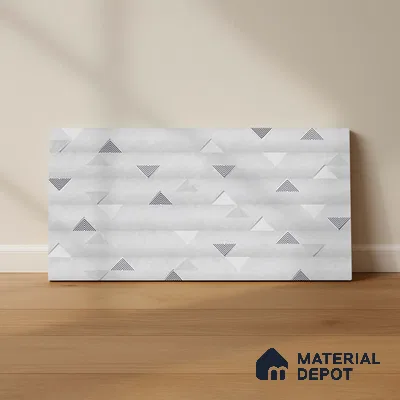 Grey Highlighter Wall Tile TL 06765 C Lustra Nimbus Cloud Accent 2 ft x 1 ft Ceramic Carving Satin Finish - 9 mm | Suitable For Kitchen Backsplash, Bathroom & Basin Accent
