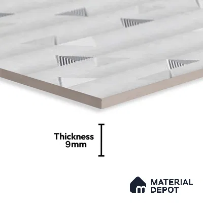 Grey Highlighter Wall Tile TL 06765 C Lustra Nimbus Cloud Accent 2 ft x 1 ft Ceramic Carving Satin Finish - 9 mm | Suitable For Kitchen Backsplash, Bathroom & Basin Accent