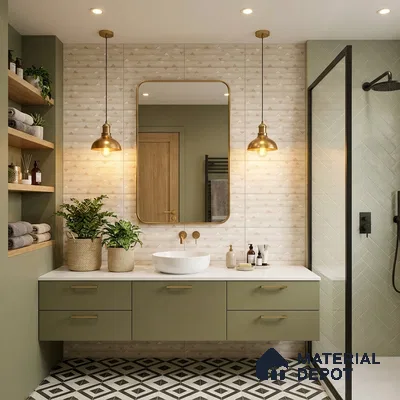 Cream Highlighter Wall Tile TL 06766 C Lustra Moonlit Pearl Accent 2 ft x 1 ft Ceramic Carving Satin Finish - 9 mm |  | Suitable for Living Room, Bedroom, Bathroom (Sample)