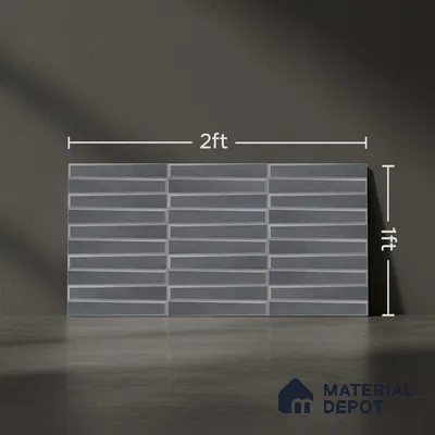 Faux Subway Wall Tile TL 06767 B Lustra Eclipse Carbon 2 ft x 1 ft Ceramic Carving Satin Finish - 9 mm | Suitable For Kitchen, Bathroom, Dining Area | Please Expect a Slight Variation of Pattern