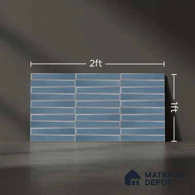 Faux Subway Wall Tile TL 06767 C Lustra Midnight Grove 2 ft x 1 ft Ceramic Carving Satin Finish - 9 mm | Suitable For Kitchen, Bathroom, Dining Area | Please Expect a Slight Variation of Pattern