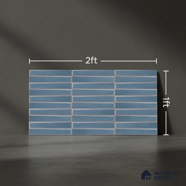 Faux Subway Wall Tile TL 06767 C Lustra Midnight Grove 2 ft x 1 ft Ceramic Carving Satin Finish - 9 mm | Suitable For Kitchen, Bathroom, Dining Area | Please Expect a Slight Variation of Pattern