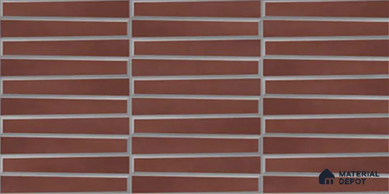 Faux Subway Wall Tile TL 06767 D Lustra Crimson Grove 2 ft x 1 ft Ceramic Carving Satin Finish - 9 mm | Suitable For Kitchen, Bathroom, Dining Area | Please Expect a Slight Variation of Pattern