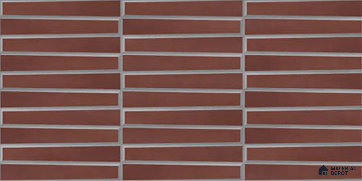 Faux Subway Wall Tile TL 06767 D Lustra Crimson Grove 2 ft x 1 ft Ceramic Carving Satin Finish - 9 mm | Suitable For Kitchen, Bathroom, Dining Area | Please Expect a Slight Variation of Pattern