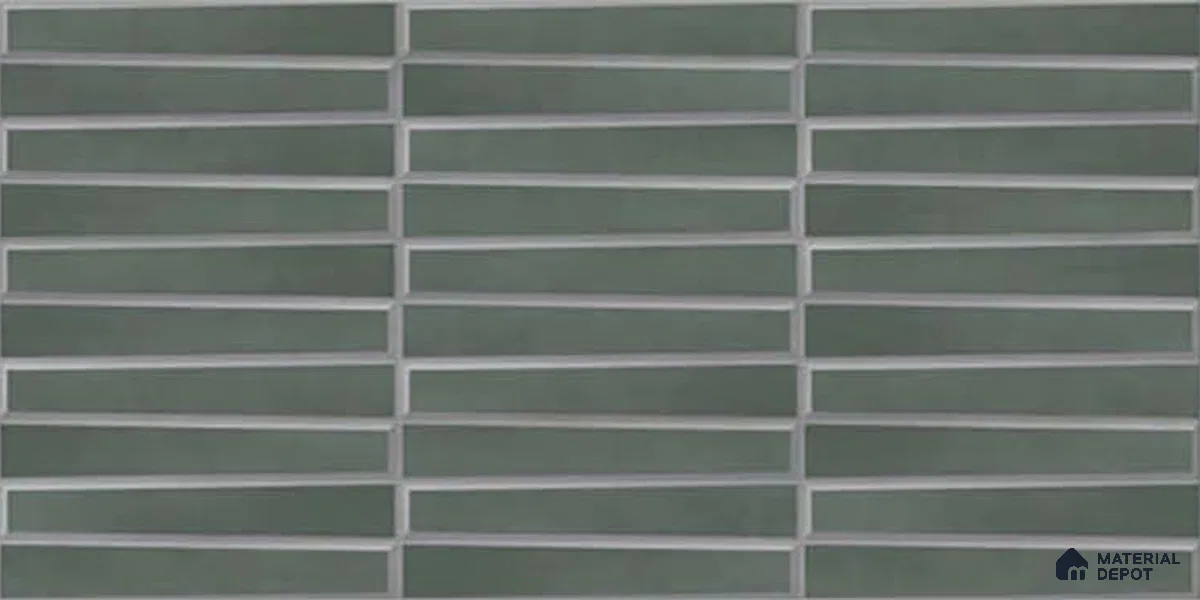 Faux Subway Wall Tile TL 06767 Lustra Verdant Canopy 2 ft x 1 ft Ceramic Carving Satin Finish - 9 mm | Suitable For Kitchen, Bathroom, Dining Area | Please Expect a Slight Variation of Pattern