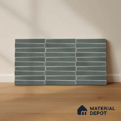 Faux Subway Wall Tile TL 06767 Lustra Verdant Canopy 2 ft x 1 ft Ceramic Carving Satin Finish - 9 mm | Suitable For Kitchen, Bathroom, Dining Area | Please Expect a Slight Variation of Pattern