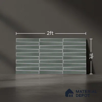 Faux Subway Wall Tile TL 06767 Lustra Verdant Canopy 2 ft x 1 ft Ceramic Carving Satin Finish - 9 mm | Suitable For Kitchen, Bathroom, Dining Area | Please Expect a Slight Variation of Pattern